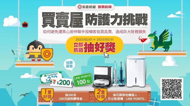《永慶房仲網》推出「買賣屋防護力挑戰」闖關活動,只要3分鐘就能科普短期投機炒作知識,還能參加抽獎!